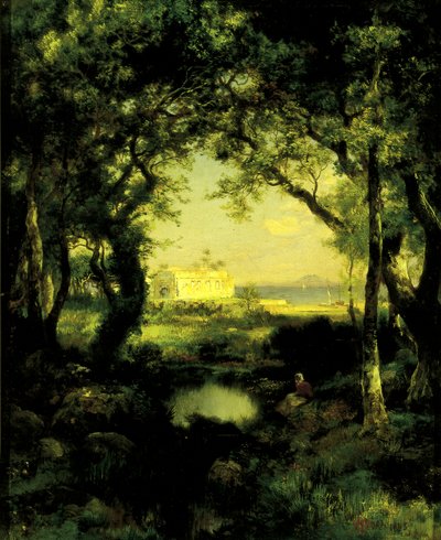 Una Hacienda Mexicana, Lago Cuitzeo, 1885 de Thomas Moran