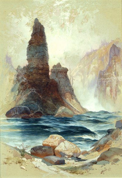 Por encima de Tower Falls, Yellowstone de Thomas Moran