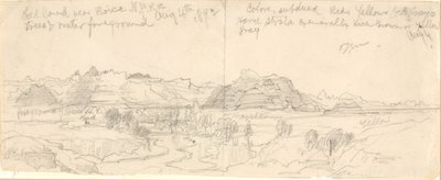Bad Lands cerca de Boise, N.P.R.R. (Ferrocarril del No. Pacífico) de Thomas Moran