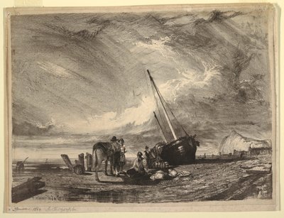 Barco de pesca varado de Thomas Moran