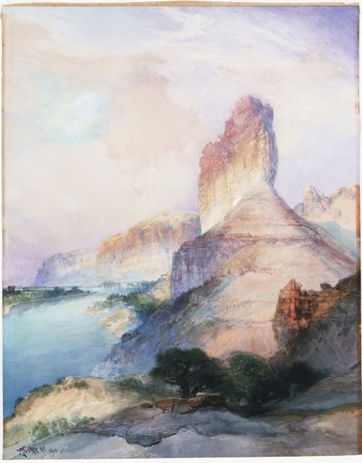 Castillo Butte, Río Verde, Wyoming de Thomas Moran