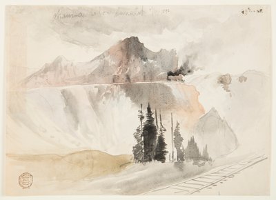 Chama bajo la cumbre de Thomas Moran