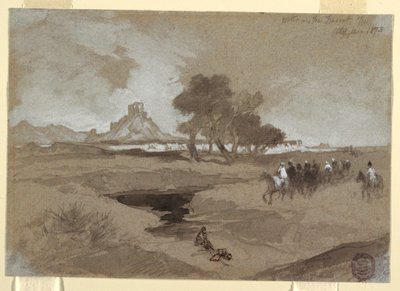 Dibujo, Charca en el desierto, Utah, 1873 de Thomas Moran