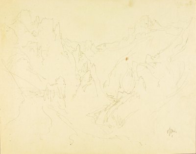 Croquis de campo de Rocky Canyon de Thomas Moran