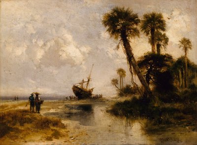 Isla Fort George, Florida, 1878 de Thomas Moran