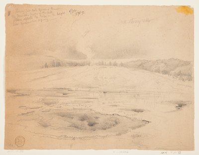 Lower Fire Hole, Cuenca de Géisers, Yellowstone de Thomas Moran