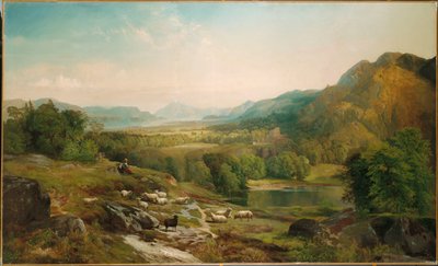 Cuidando el Rebaño, c.1867 de Thomas Moran