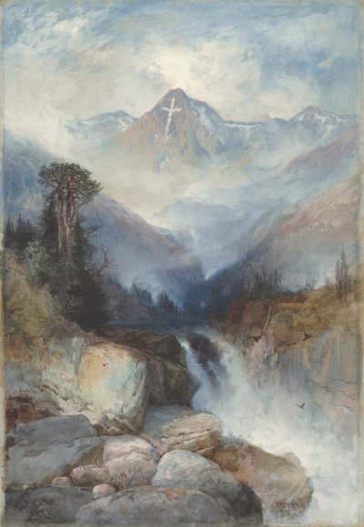 Montaña de la Santa Cruz, 1890 (acuarela y gouache sobre grafito) de Thomas Moran