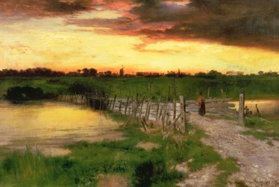 El viejo puente sobre Hook Pond, 1907 de Thomas Moran