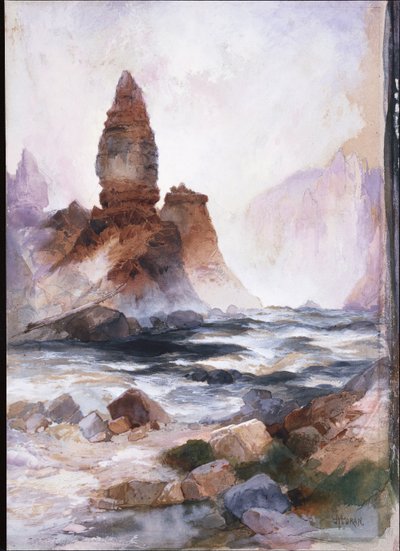 Cataratas de la Torre y Roca de Azufre, Yellowstone de Thomas Moran