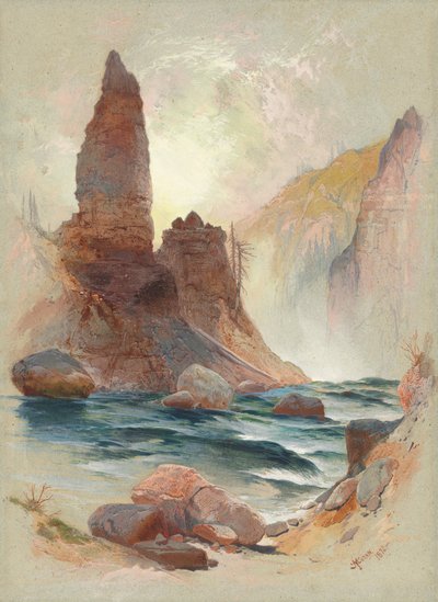 Torre en Tower Falls, Yellowstone de Thomas Moran