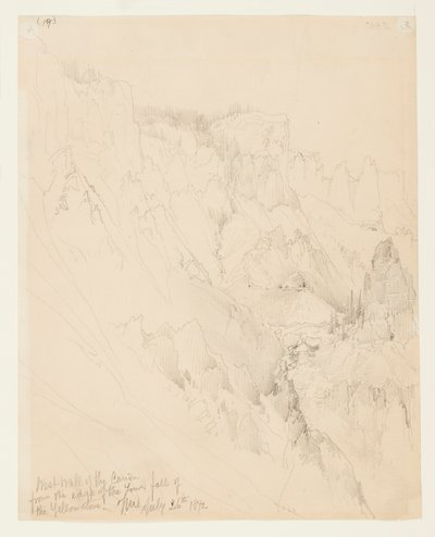 Pared Oeste del Cañón, Yellowstone de Thomas Moran