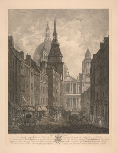 Vista parcial de la fachada oeste de St. Pauls de Thomas Morris
