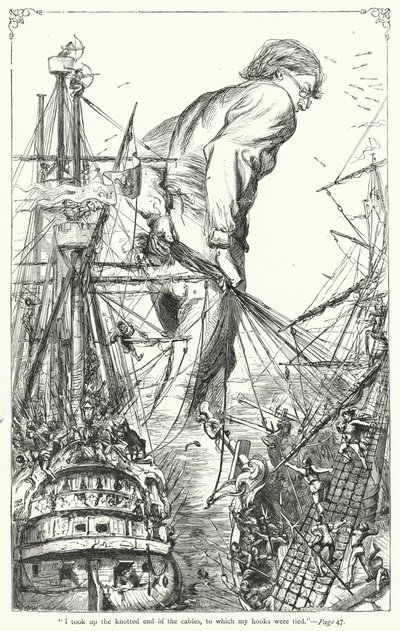 Ilustración de Los viajes de Gulliver de Jonathan Swift de Thomas Morten