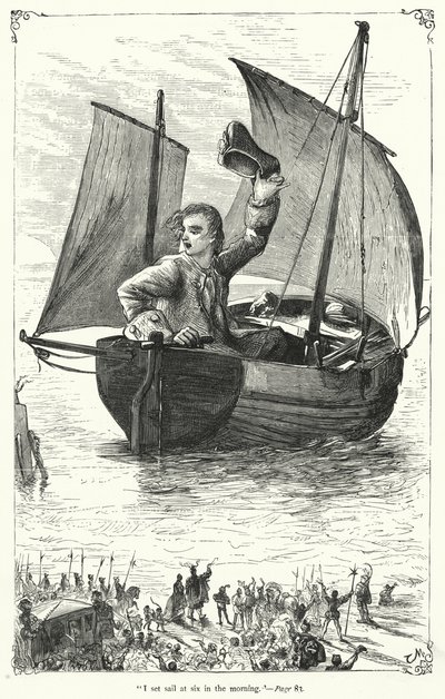 Ilustración de Los viajes de Gulliver de Jonathan Swift de Thomas Morten