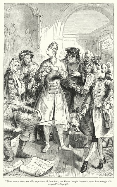 Ilustración para Los viajes de Gulliver de Jonathan Swift de Thomas Morten