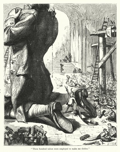 Ilustración para Los viajes de Gulliver de Jonathan Swift de Thomas Morten
