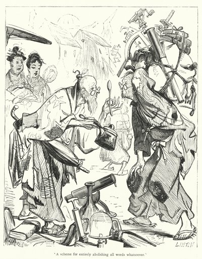 Ilustración de Los Viajes de Gulliver de Jonathan Swift de Thomas Morten