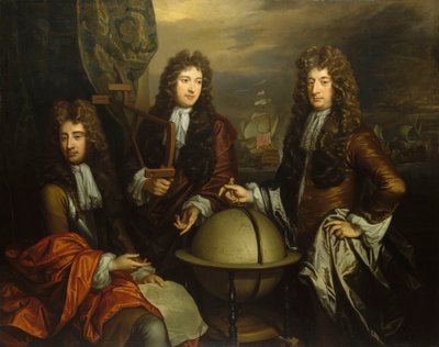 John Benbow (1653-1702), Sir Ralph Delavalle (hacia 1645-1707) y Thomas Phillips (hacia 1635-1693) de Thomas Murray