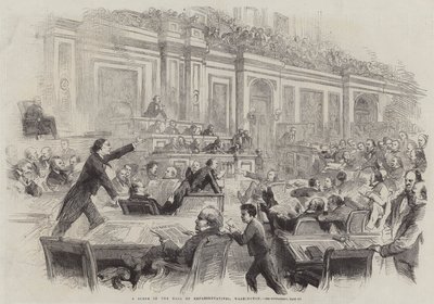 Una Escena en el Salón de Representantes, Washington de Thomas Nast