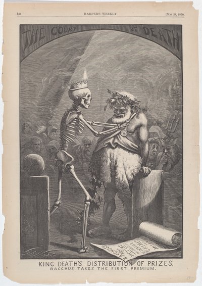 Distribución de premios del Rey Muerte. Baco toma el primer premio. de Thomas Nast