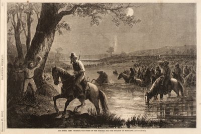 El ejército rebelde cruza los vados del Potomac para la invasión de Maryland, de Harper