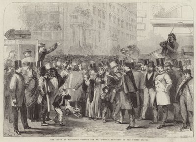 La multitud en Baltimore esperando al Sr. Lincoln de Thomas Nast