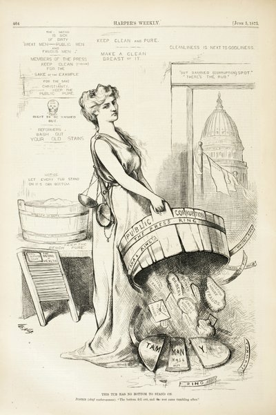 Esta tina no tiene fondo para sostenerse, 1875 de Thomas Nast