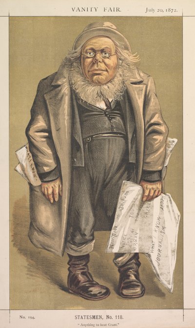 Vanity Fair: Estadista, No. 118 "Cualquier cosa para vencer a Grant" de Thomas Nast