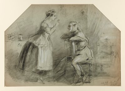 Mujer y bufón (?) de Thomas Nast