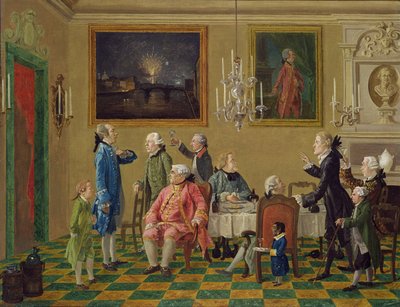 Caballeros británicos en la casa de Sir Horace Mann en Florencia, c.1763-65 de Thomas Patch