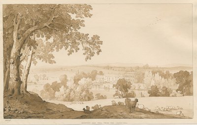 Chartley Hall: dibujo en sepia, 1837 de Thomas Peploe Wood