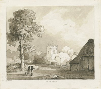 Iglesia de Colton: dibujo en sepia de Thomas Peploe Wood