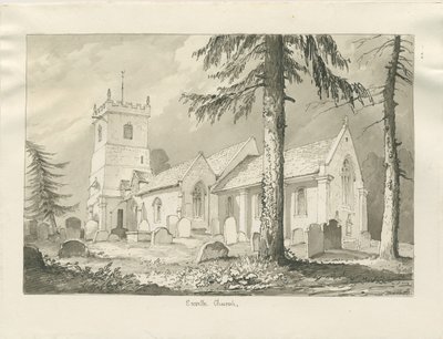 Iglesia de Enville: dibujo en sepia, 1837 de Thomas Peploe Wood