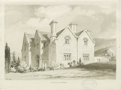 Vicaría de Moreton: dibujo en sepia, 1841 de Thomas Peploe Wood