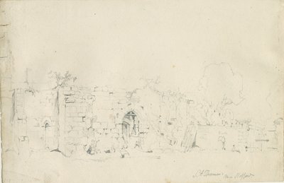 Stafford - Priorato de San Tomás: dibujo a lápiz, nd [1839] de Thomas Peploe Wood