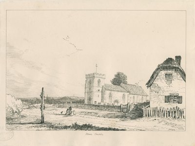 Iglesia de Stowe: dibujo a pluma y tinta de Thomas Peploe Wood