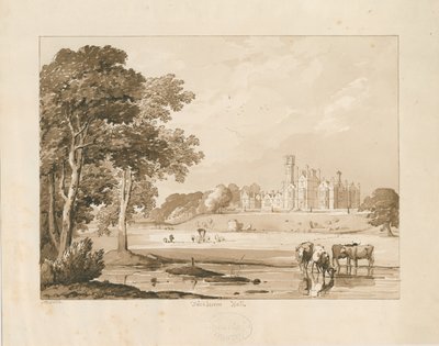 "Thickbroom Hall" [Manley Hall]: dibujo en sepia, 1837 de Thomas Peploe Wood