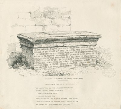 Tixall - Patio de la Iglesia - Tumba de Mesa de Thomas Peploe Wood