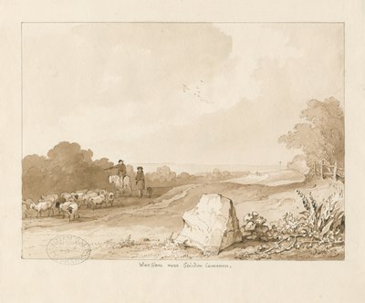Trysull - "Piedra de Guerra cerca de Seisdon Common" de Thomas Peploe Wood