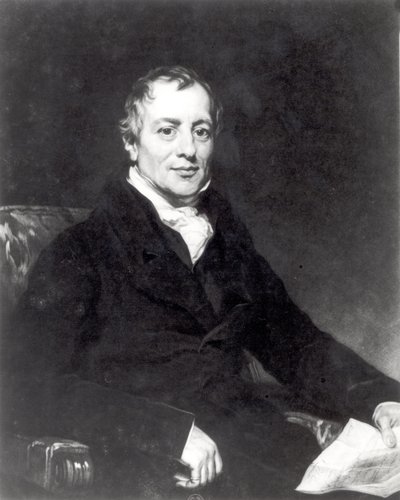 Retrato de David Ricardo (1772-1823) grabado por Thomas Hodgetts de Thomas Phillips