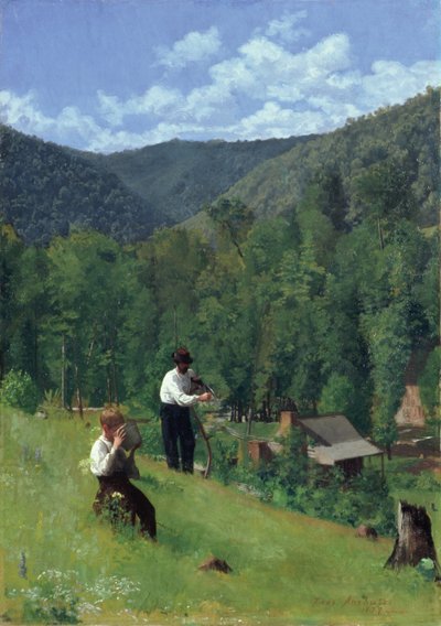 El Granjero y su Hijo en la Cosecha, 1879 de Thomas Pollock Anschutz