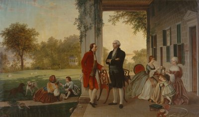 Washington y Lafayette en Mount Vernon, 1784 El hogar de Washington después de la guerra de Thomas Pritchard Rossiter