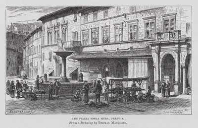 Plaza Sopra Mura, Perugia (grabado) de Thomas Robert Macquoid