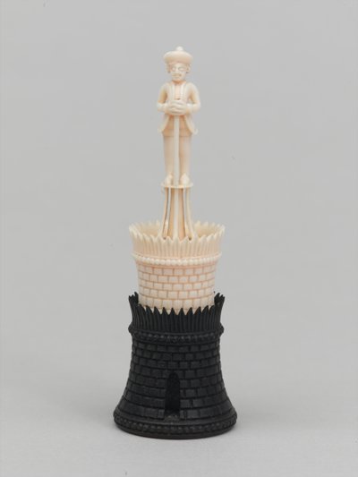 Torre negra, pieza de ajedrez, India de Thomas Robert Way
