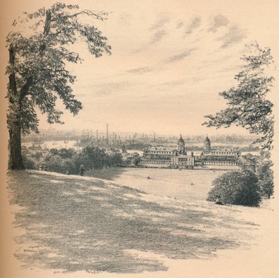 Palacio de Greenwich desde la colina del observatorio, 1902 de Thomas Robert Way