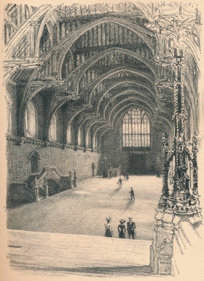 Interior del Salón de Westminster, Palacio de Westminster, 1902 de Thomas Robert Way