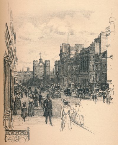 La Puerta del Palacio de St. James desde la calle St. James, 1902 de Thomas Robert Way