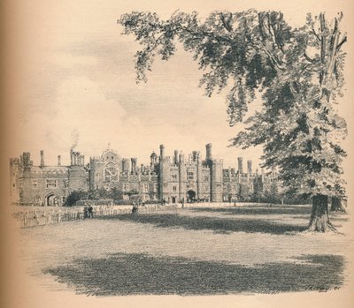 La fachada oeste del Palacio de Hampton Court, 1902 de Thomas Robert Way