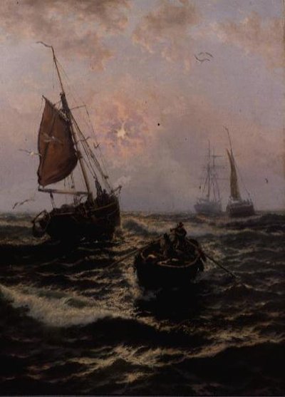 Barco de pesca en apuros de Thomas Rose Miles